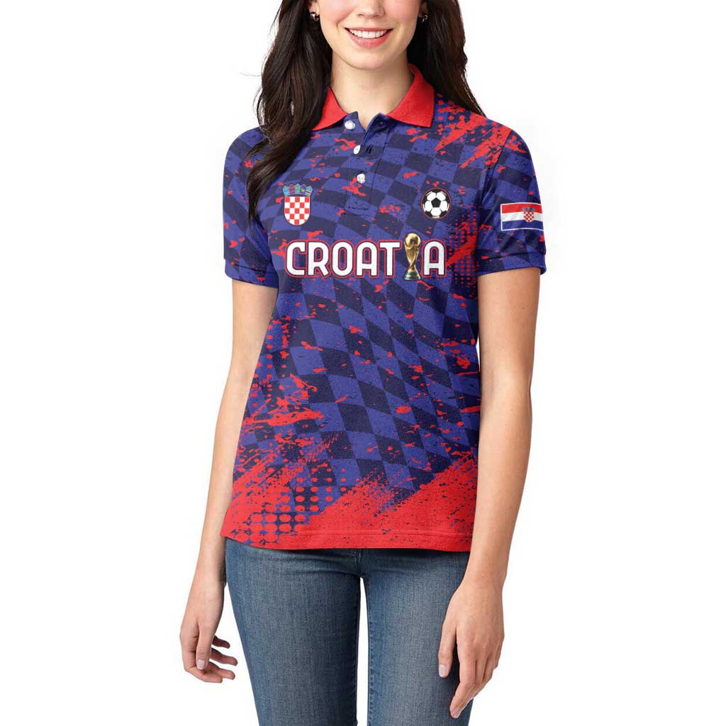 Custom Croatia 2026 World Football Women Polo Shirt Hrvatska Vatreni - Wonder Print Shop