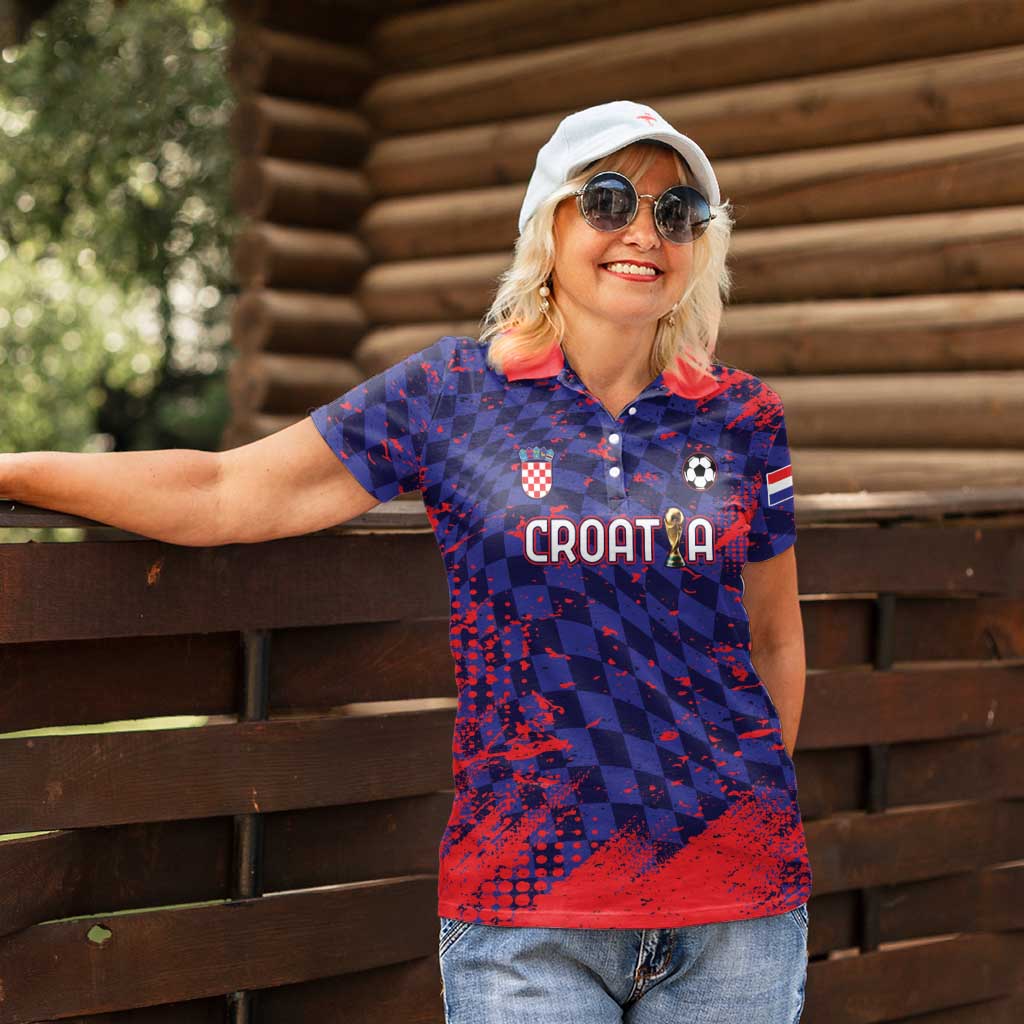 Custom Croatia 2026 World Football Women Polo Shirt Hrvatska Vatreni - Wonder Print Shop