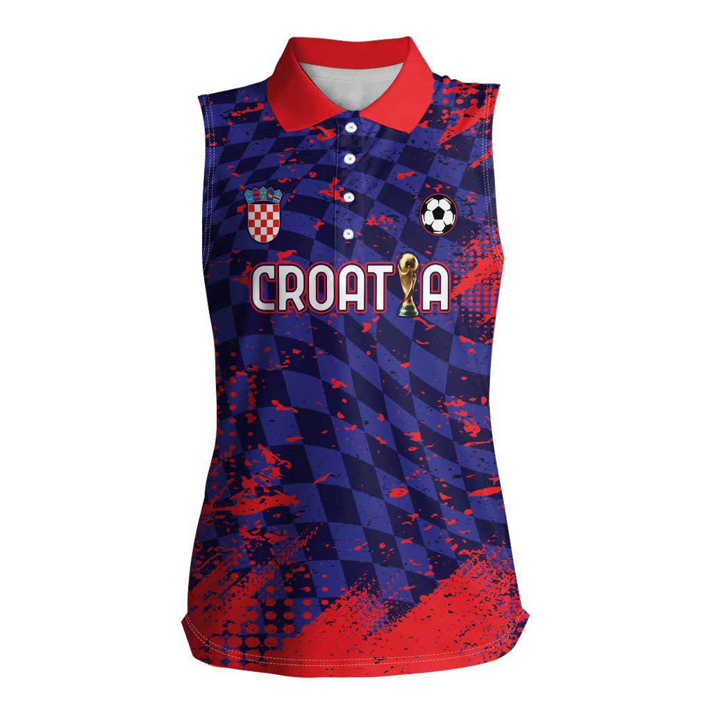 Custom Croatia 2026 World Football Women Sleeveless Polo Shirt Hrvatska Vatreni - Wonder Print Shop