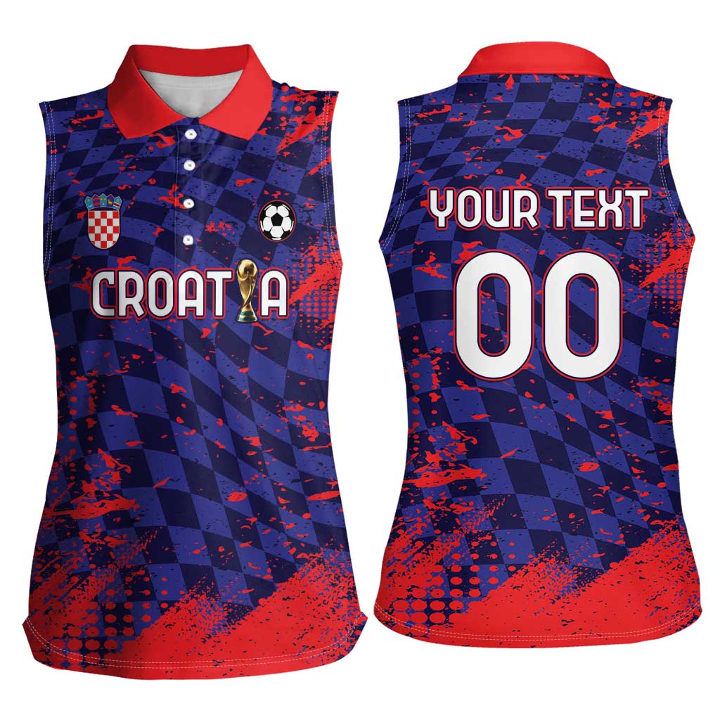 Custom Croatia 2026 World Football Women Sleeveless Polo Shirt Hrvatska Vatreni - Wonder Print Shop