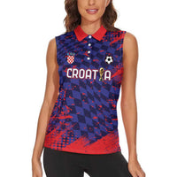 Custom Croatia 2026 World Football Women Sleeveless Polo Shirt Hrvatska Vatreni - Wonder Print Shop