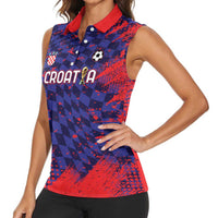 Custom Croatia 2026 World Football Women Sleeveless Polo Shirt Hrvatska Vatreni - Wonder Print Shop