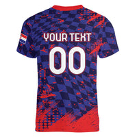 Custom Croatia 2026 World Football Women V-Neck T-Shirt Hrvatska Vatreni - Wonder Print Shop