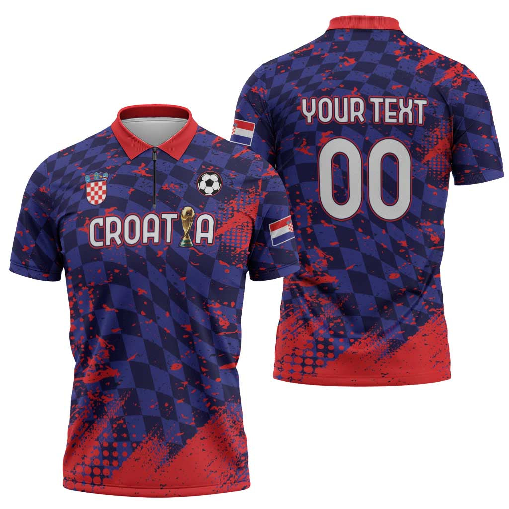 Custom Croatia 2026 World Football Zipper Polo Shirt Hrvatska Vatreni - Wonder Print Shop