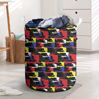 Haiti Map Camouflage Colorful Laundry Basket - Wonder Print Shop