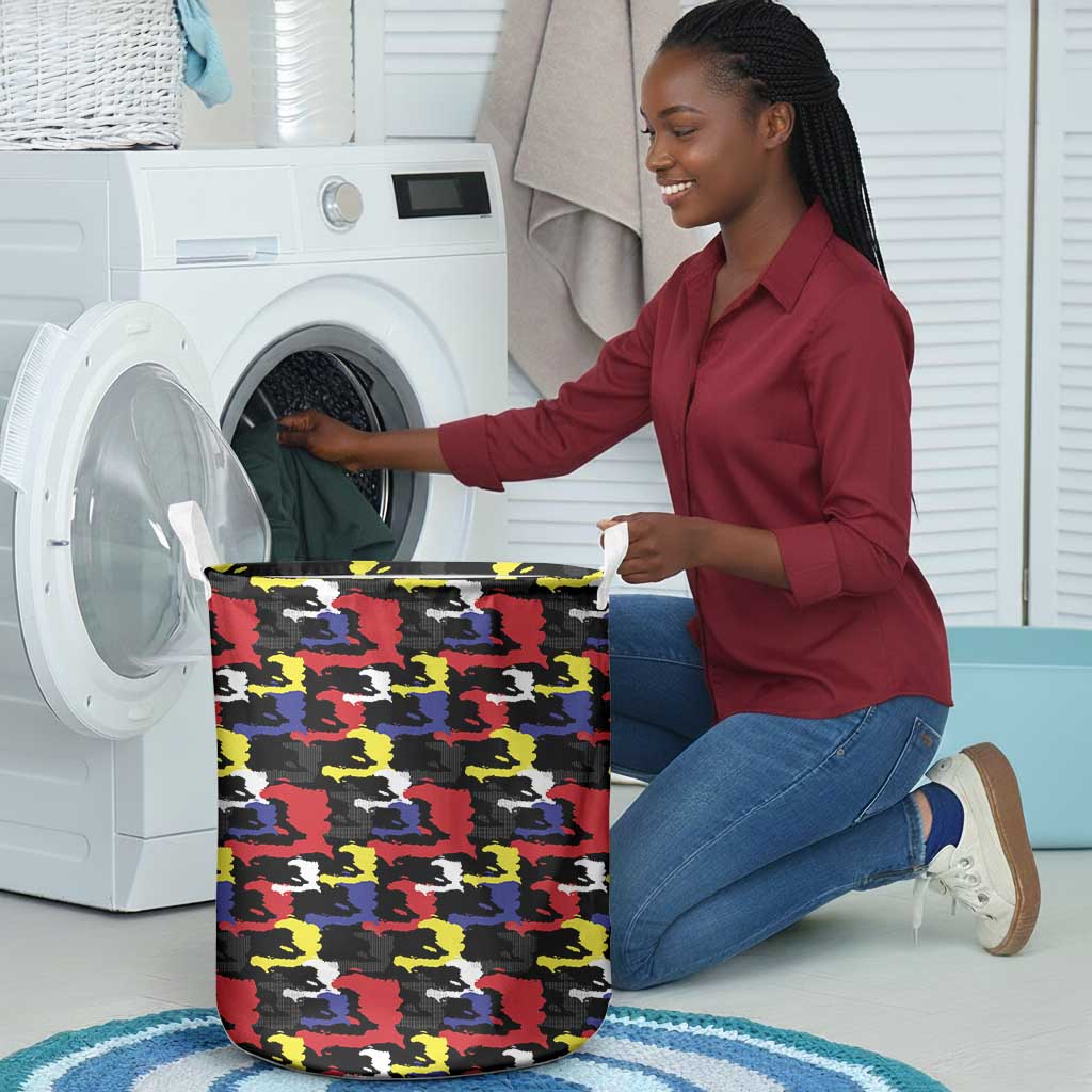 Haiti Map Camouflage Colorful Laundry Basket - Wonder Print Shop