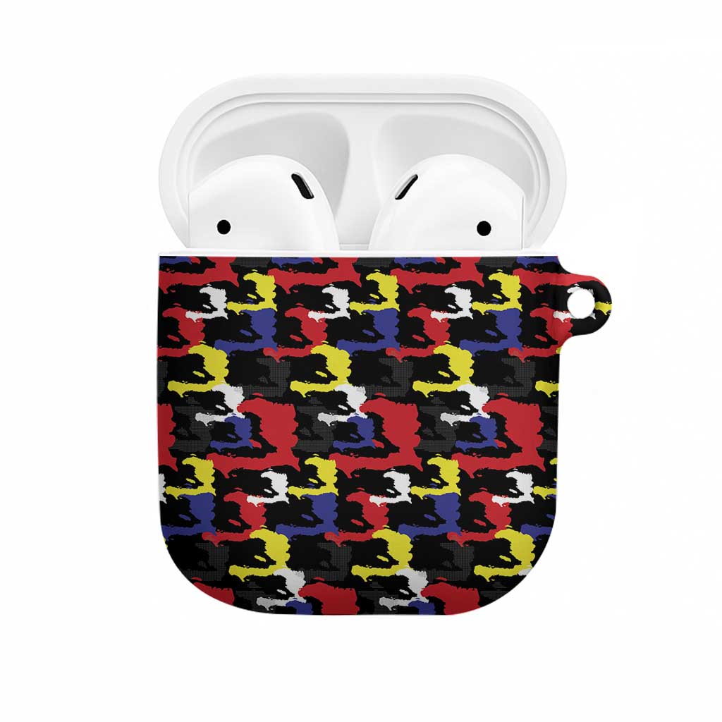 Haiti Map Camouflage Colorful AirPods Case - Wonder Print Shop