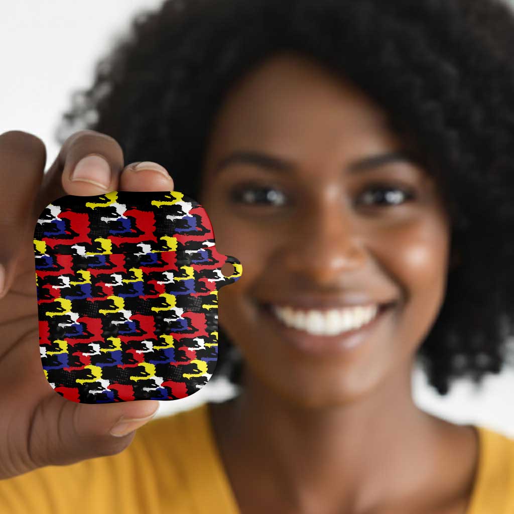 Haiti Map Camouflage Colorful AirPods Case - Wonder Print Shop