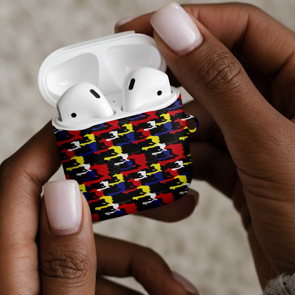Haiti Map Camouflage Colorful AirPods Case - Wonder Print Shop