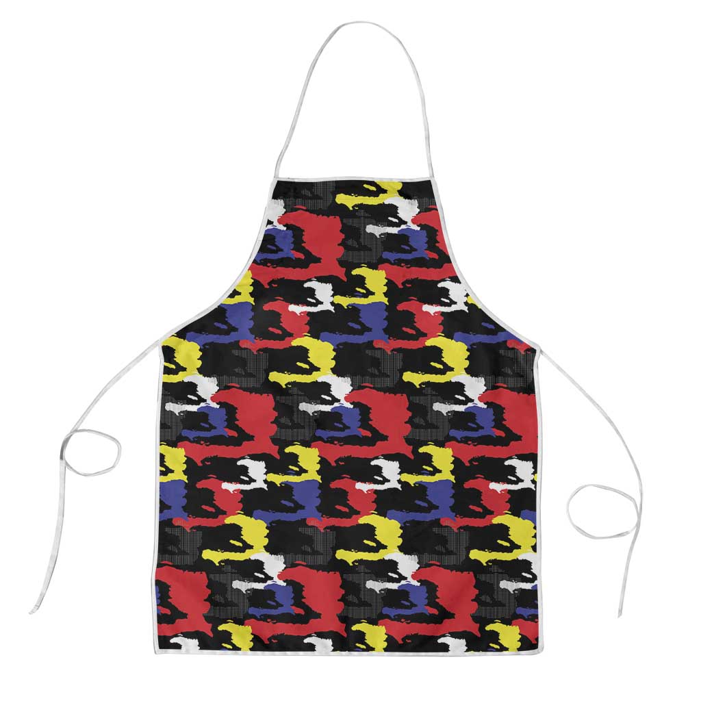 Haiti Map Camouflage Colorful Apron - Wonder Print Shop
