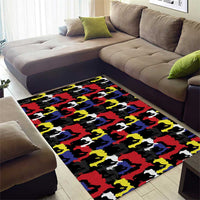 Haiti Map Camouflage Colorful Area Rug - Wonder Print Shop