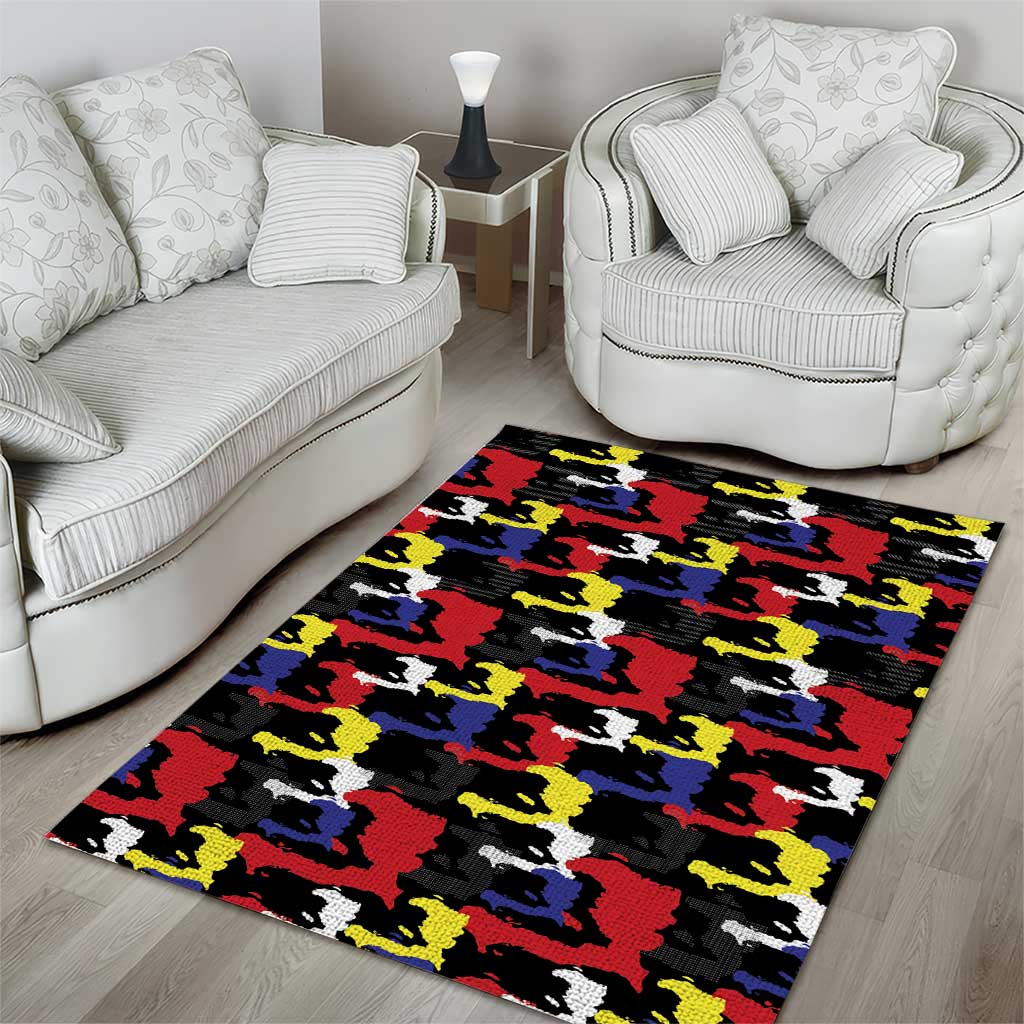 Haiti Map Camouflage Colorful Area Rug - Wonder Print Shop