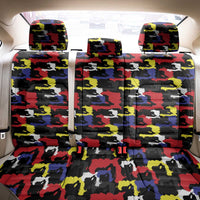 Haiti Map Camouflage Colorful Back Car Seat Cover - Wonder Print Shop