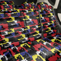 Haiti Map Camouflage Colorful Back Car Seat Cover - Wonder Print Shop