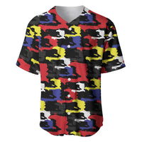 Haiti Map Camouflage Colorful Baseball Jersey - Wonder Print Shop