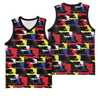 Haiti Map Camouflage Colorful Basketball Jersey - Wonder Print Shop