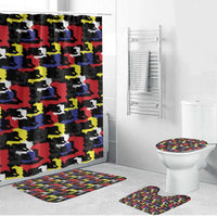 Haiti Map Camouflage Colorful Bathroom Set - Wonder Print Shop