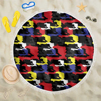 Haiti Map Camouflage Colorful Beach Blanket - Wonder Print Shop