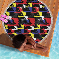 Haiti Map Camouflage Colorful Beach Blanket - Wonder Print Shop