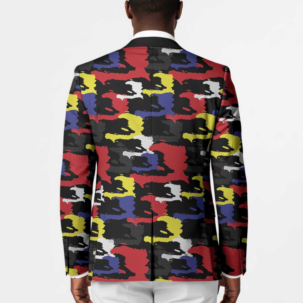 Haiti Map Camouflage Colorful Blazer - Wonder Print Shop