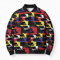 Haiti Map Camouflage Colorful Bomber Puffer Jacket - Wonder Print Shop