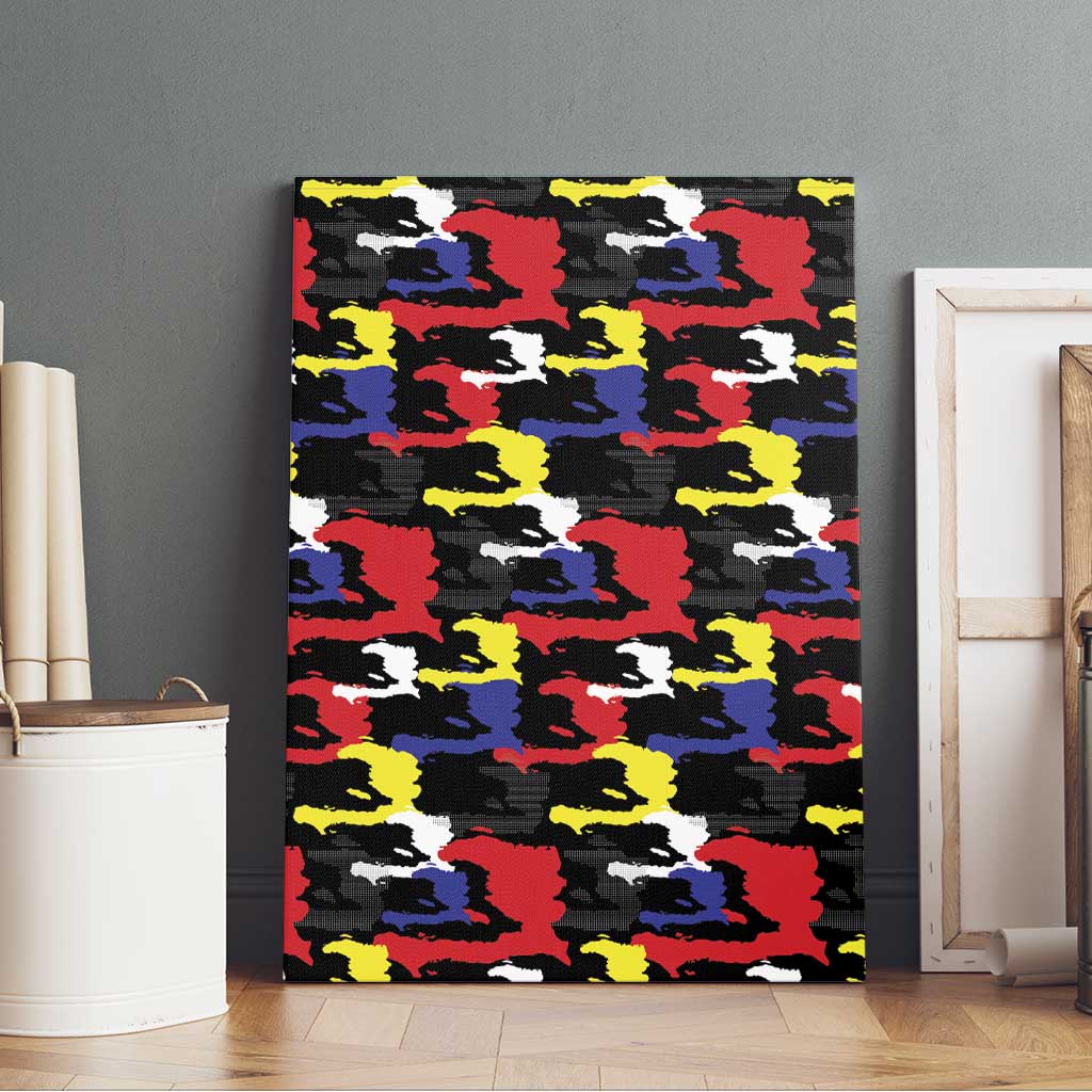Haiti Map Camouflage Colorful Canvas Wall Art - Wonder Print Shop