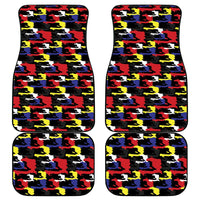 Haiti Map Camouflage Colorful Car Mats - Wonder Print Shop