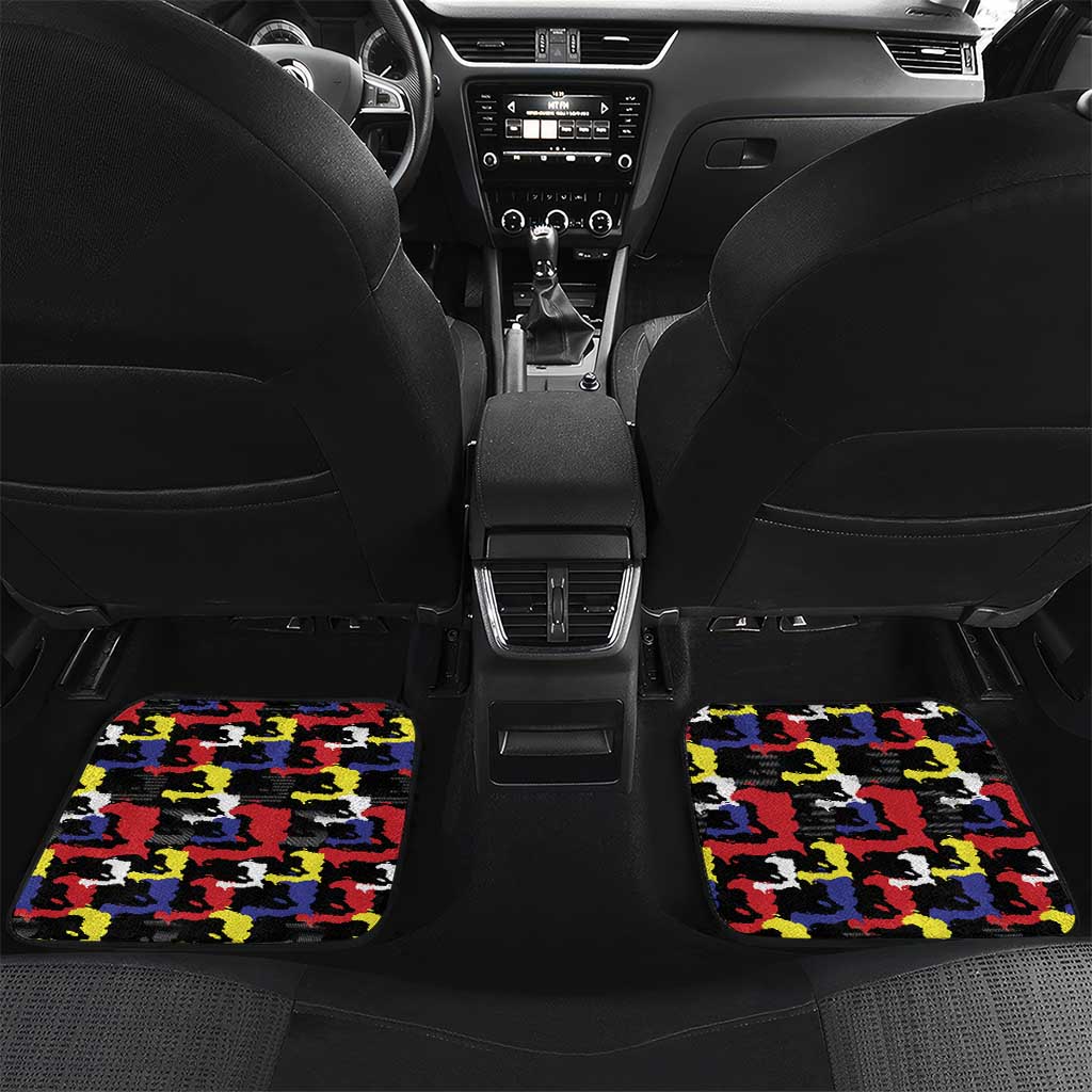 Haiti Map Camouflage Colorful Car Mats - Wonder Print Shop