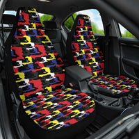 Haiti Map Camouflage Colorful Car Seat Cover - Wonder Print Shop