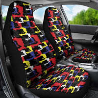 Haiti Map Camouflage Colorful Car Seat Cover - Wonder Print Shop