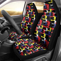 Haiti Map Camouflage Colorful Car Seat Cover - Wonder Print Shop