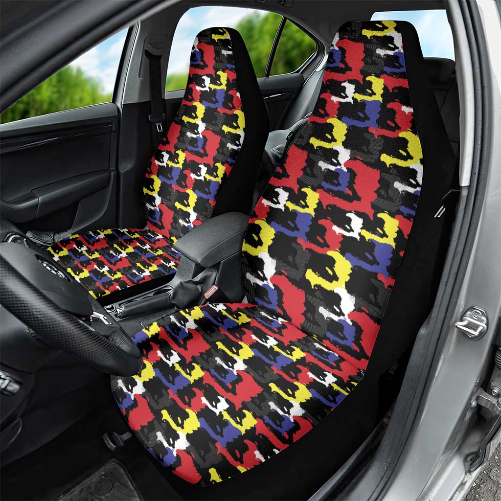 Haiti Map Camouflage Colorful Car Seat Cover - Wonder Print Shop