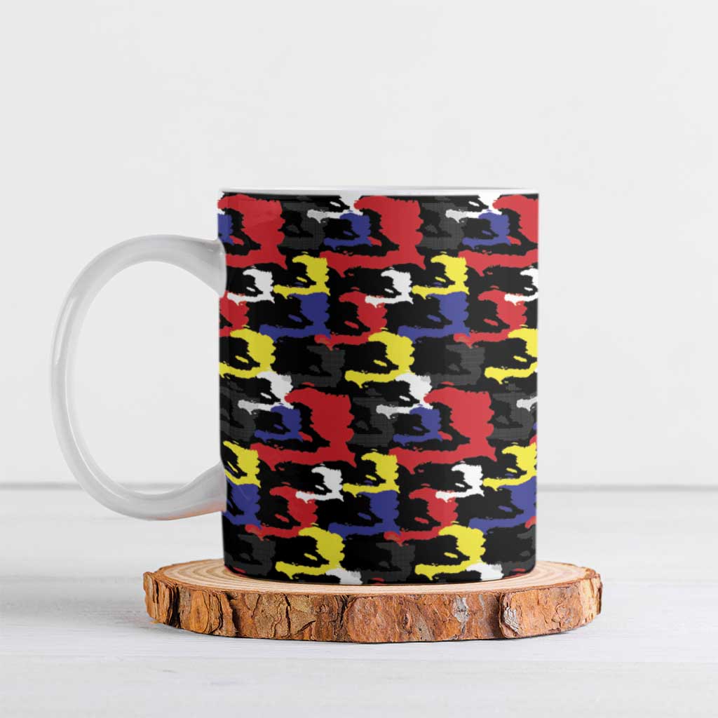 Haiti Map Camouflage Colorful Ceramic Mug - Wonder Print Shop