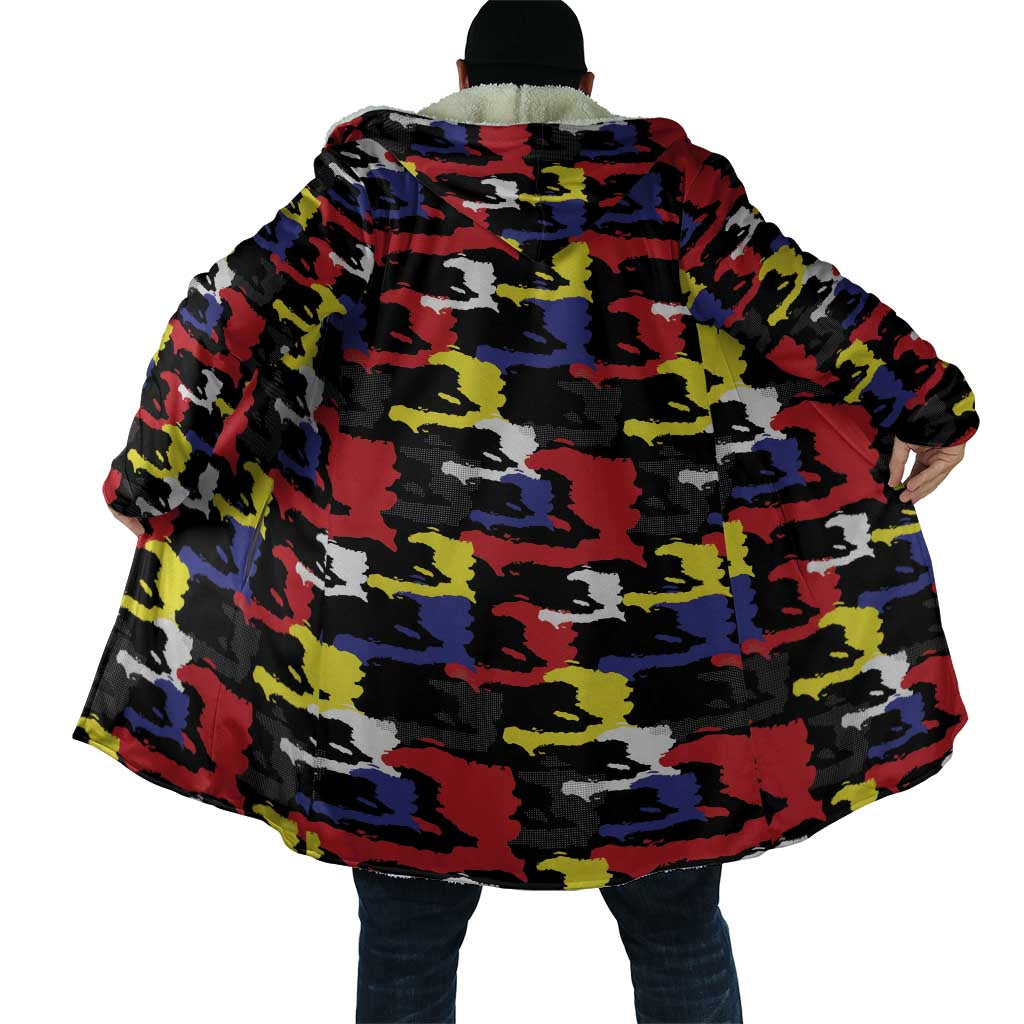 Haiti Map Camouflage Colorful Cloak - Wonder Print Shop
