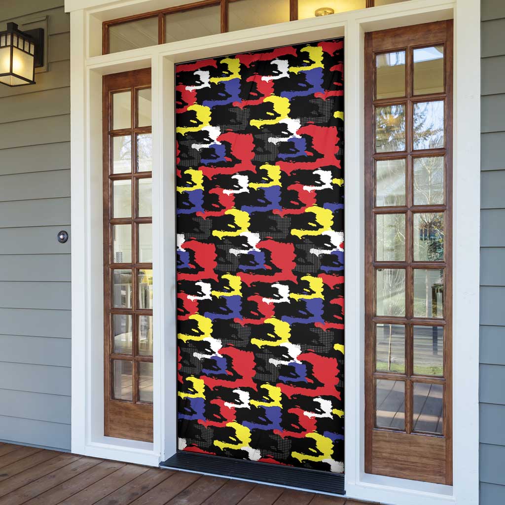 Haiti Map Camouflage Colorful Door Cover - Wonder Print Shop