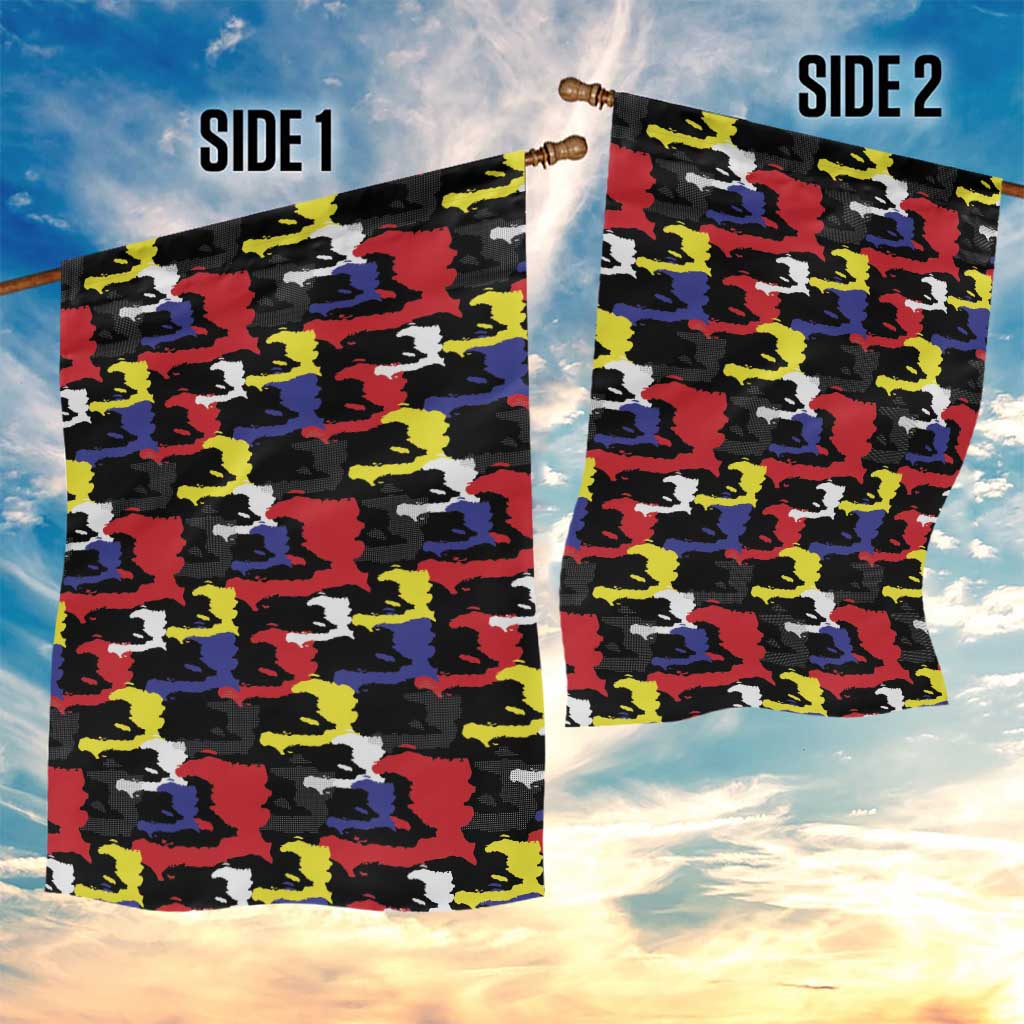 Haiti Map Camouflage Colorful Garden Flag - Wonder Print Shop