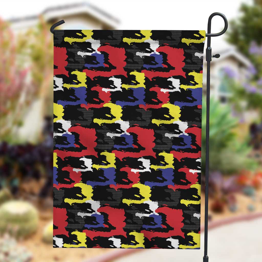 Haiti Map Camouflage Colorful Garden Flag - Wonder Print Shop