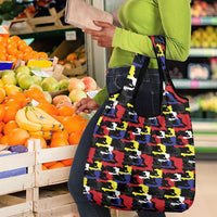 Haiti Map Camouflage Colorful Grocery Bag - Wonder Print Shop