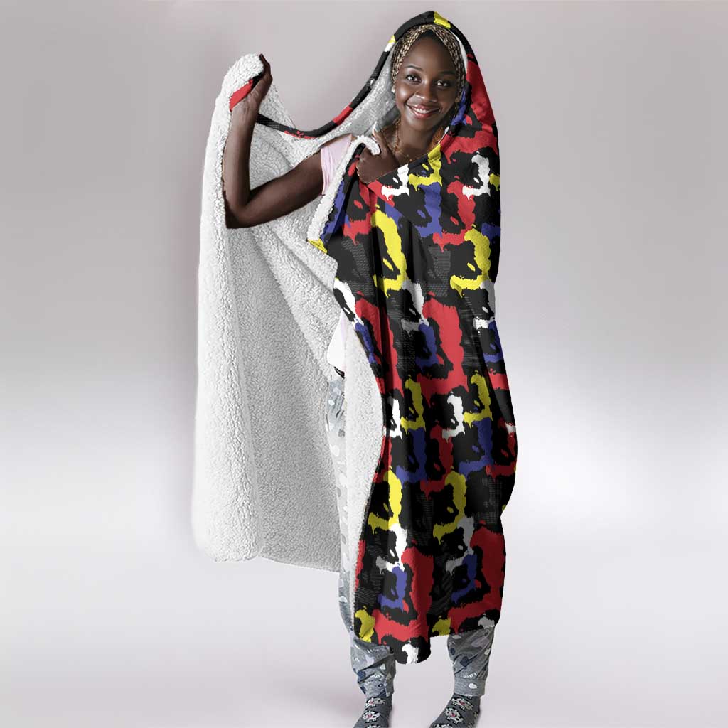 Haiti Map Camouflage Colorful Hooded Blanket - Wonder Print Shop