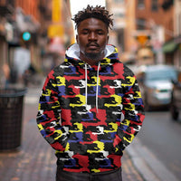 Haiti Map Camouflage Colorful Hoodie - Wonder Print Shop