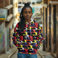 Haiti Map Camouflage Colorful Hoodie - Wonder Print Shop