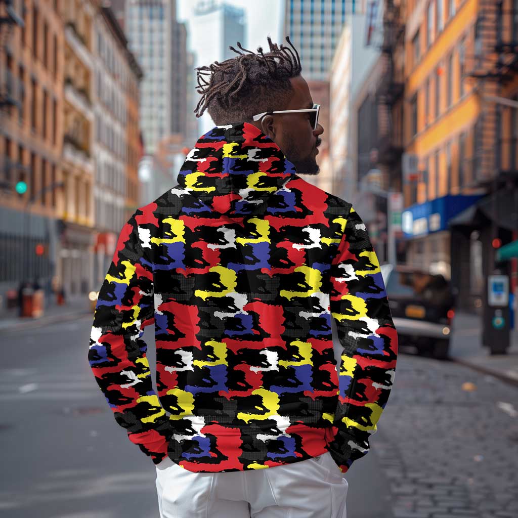 Haiti Map Camouflage Colorful Hoodie - Wonder Print Shop