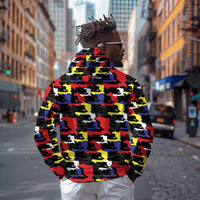 Haiti Map Camouflage Colorful Hoodie - Wonder Print Shop