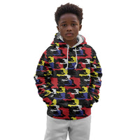 Haiti Map Camouflage Colorful Kid Hoodie - Wonder Print Shop