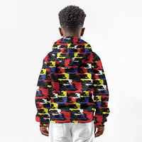 Haiti Map Camouflage Colorful Kid Hoodie - Wonder Print Shop
