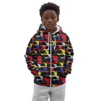Haiti Map Camouflage Colorful Kid Hoodie - Wonder Print Shop
