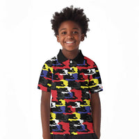 Haiti Map Camouflage Colorful Kid Polo Shirt - Wonder Print Shop