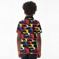 Haiti Map Camouflage Colorful Kid Polo Shirt - Wonder Print Shop
