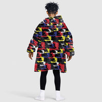 Haiti Map Camouflage Colorful Kid Wearable Blanket Hoodie - Wonder Print Shop