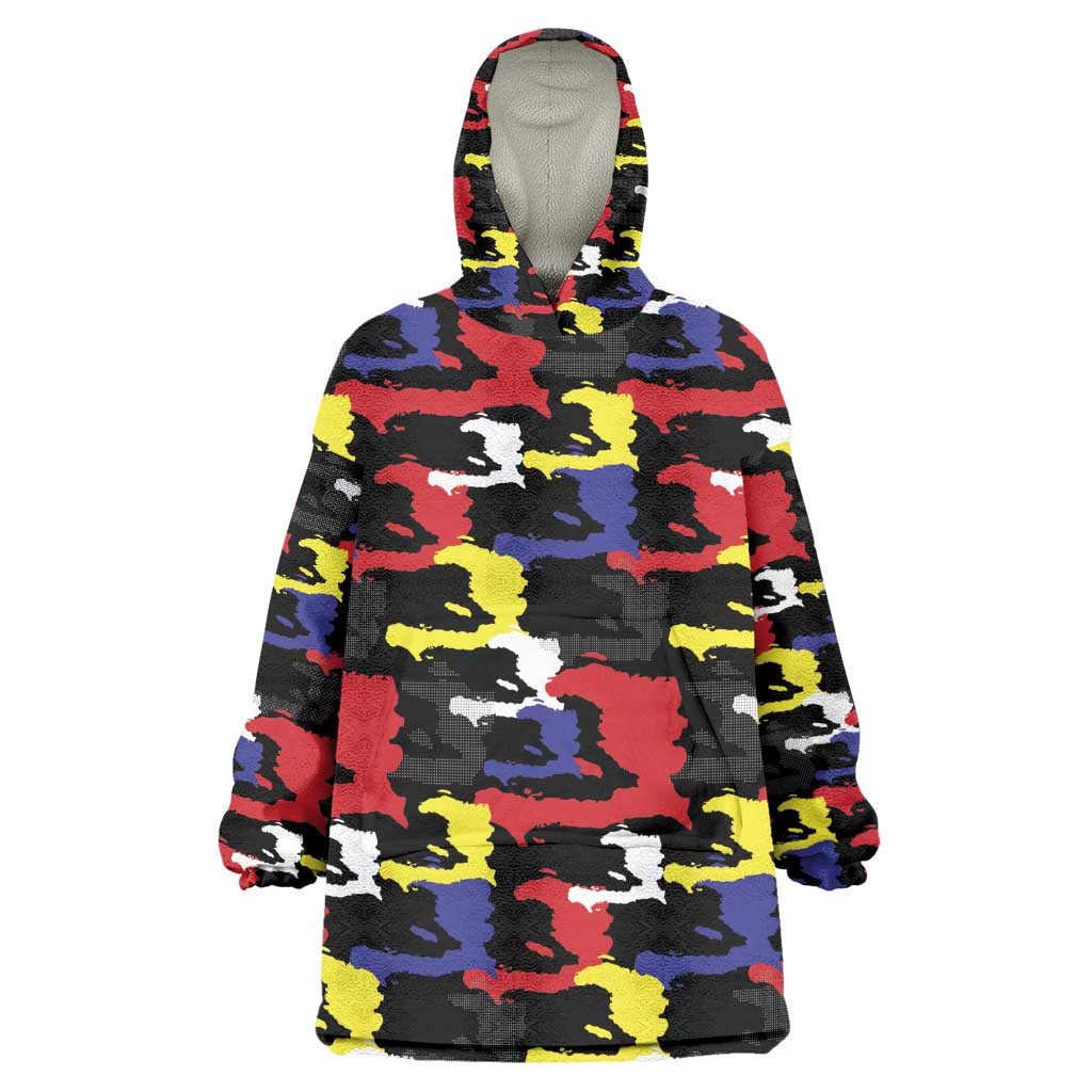 Haiti Map Camouflage Colorful Kid Wearable Blanket Hoodie - Wonder Print Shop